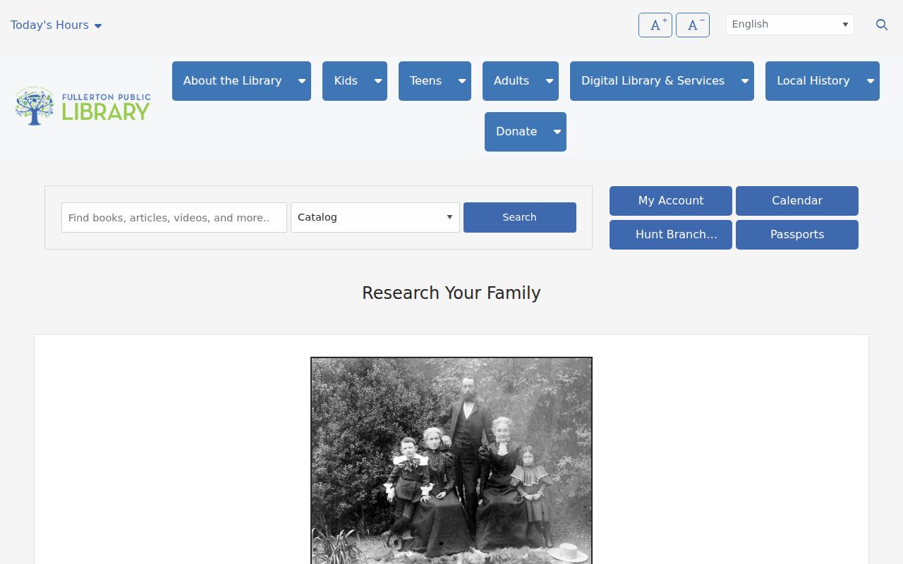 Fullerton people directories family history and library records